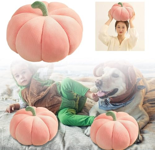 Kürbiskissen in sechs Farben, Halloween-Kürbis-Plüschkissen, kürbisförmiges Plüschkissen, Herbstdekoration, kürbisförmiges Kissen, süß, 35 cm Weiße Kissen Länglich (C, 35cm)