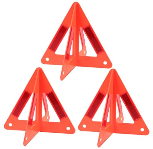ABOOFAN Triangles De Sécurité Pliables En Plastique Rouge 3 Pièces Pour Voiture Utilisation Routière Urgence Visibilité