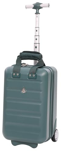 Aerolite Ryanair Wizz Air Under Seat Suitcase, 2 Wheels Fits 40x30x20 | Lightweight Hard Shell Underseat Cabin Luggage Fits 40x30x20cm , TSA Lock , 2 Wheels (Forest Green)