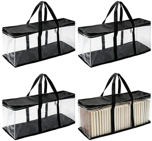GBKDQQ 4 custodie per DVD, spazio per 160 DVD CD videogiochi, 60 x 15 x 22 cm, custodia trasparente per CD, impermeabile, con chiusura lampo e manici rinforzati (nero)