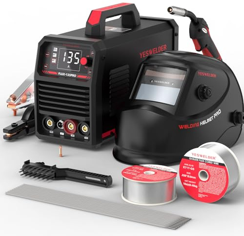 YESWELDER Soldadora de Hilo Sin Gas MIG 135A 230V, con Kit de Accesorios