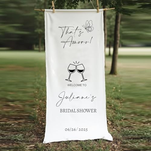 Placas De Bienvenida De Tela De Boda Personalizadas, Cartel De Bienvenida De Boda Moderno Con Nombres Y Fecha, Decoración De Boda De Lino Personalizada(38x127cm)