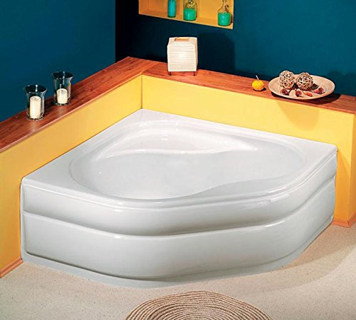 Vasca angolare Edera 152 X 152cmcm, 54 cm di profondità, con grembiule, vasca di scarico e piedini