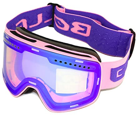 ZXNQ Masque de Ski pour Homme et Femme - Anti-buée sur - Lunettes de Ski avec Magnet écran Amovible,Rose