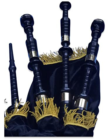 McWilliams BAGPIPES, PROFESSIONAL SCOTTISH HIGHLAND BAGPIPE FOR BEGINNERS ADULT WITH BAG (Black G1)