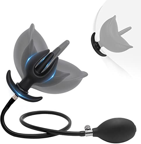 BDSMAGE Aufblasbarer Analplug Buttplug,Silikon blühen Analkugeln mit abnehmbarer Pumpe,Fetisch SM Analsex Sexspielzeug Anal-Dilatator Stimulation Prostata-Massage für Frauen Männer Paare