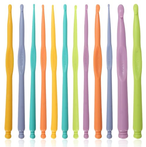 12 Stück Häkelnadel Häkelnadel Set Bunte Häkelset Dauerhaft Häkelnadeln Crochet Set Crochet Hooks Set für Häkelanfänger Es gibt Eine Gute Auswahl An Größen