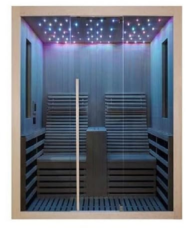 Bagno Italia Sauna infrarossi 180x150 cm con funzione bluetooth luci led irradianti in carbonio