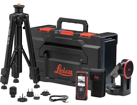 Leica DISTO D5-paket – laseravståndsmätare, set med Leica FTA 360-adapter och TRI 75 stativ i väska för exakt riktad mätning och mätning (inomhus och utomhus)