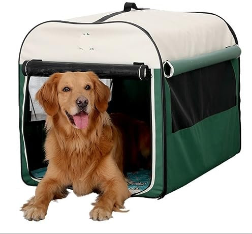 Haustierbett Hundebett Hunde- Und Katzen-Pop-Laufstall, Haustierhäuser Für Hunde Und Katzen, Indoor- Und Outdoor-Übungsstall, Hundezelt Katzenbett Tierbett (Color : Grün, Size : 70 * 55 * 50cm)