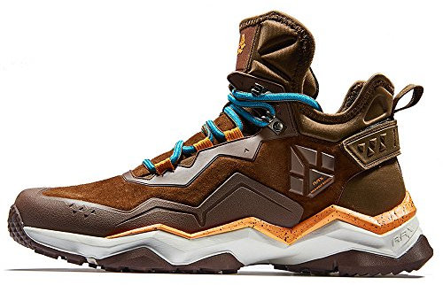 RAX Herren Mid Multifunktionale V-tex wasserdichte Wanderstiefel Outdoorschuhe, Braun, 42 EU
