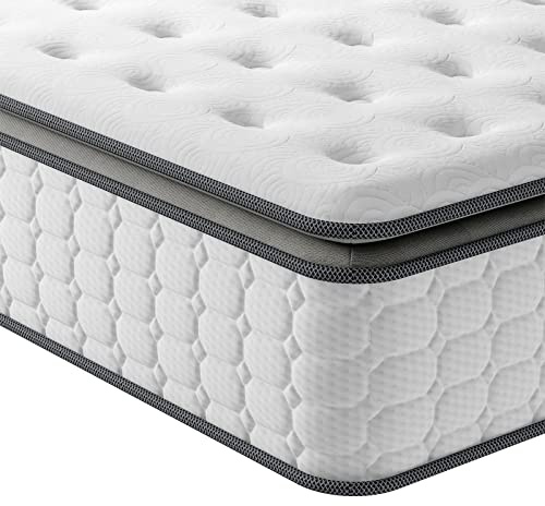 Vesgantti 6FT Super King Mattress 180x200cm Pocket Sprung Mattress, Medium | 10.6 Inch Upgraded Pillow Top, Individually Pocket Springs, Breathable Foam, 7-Zone Orthopaedic,Back Support,Motion Isolation