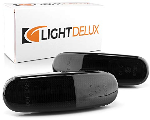 LIGHTDELUX 2 x LED Blinker Seitenblinker Blinkleuchte mit E4-Prüfzeichen Black Vision V-174408