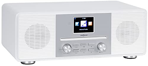 Oneconcept Radio Portable CD, Chaine HiFi, Poste Radio Numérique Dab/Dab+/FM et Streaming, Radio Portables Stéréo, Écran HCC, Radio FM, MP3, AUX, Alarme de Réveil, Télécommande, Alimentée au Secteur