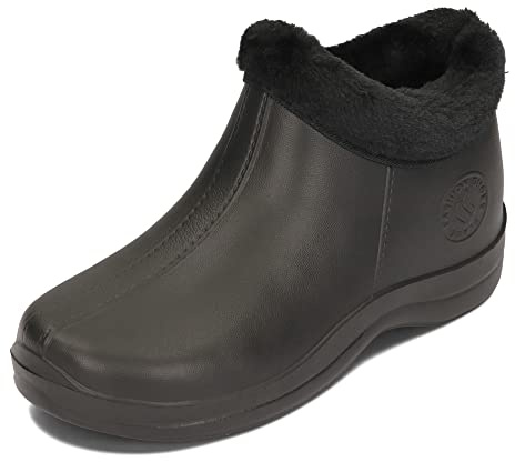 PLAME Unisex Stivali di Gomma Foderati Stivali di Gomma da Uomo Stivali in EVA Stivali da Pioggia Calda 36-46 EU (Nero, Sistema Taglie Calzature EU, Adulto, Numero, Media, 36)