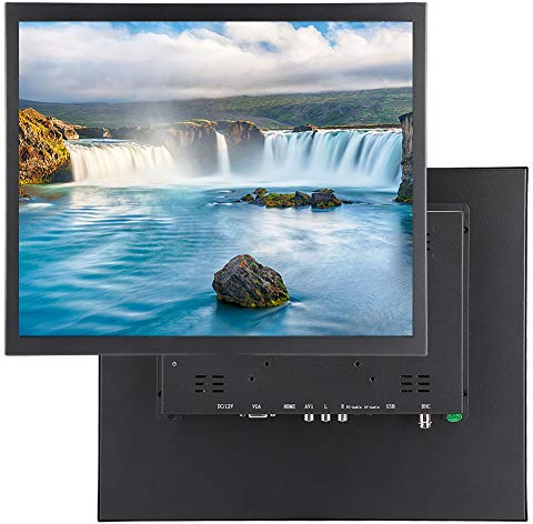 Monitor, Pantalla Ouch Resistiva de 17 Pulgadas, Monitor Industrial de Metal Incorporado, para PC, CCTV, Videocámaras, Computadoras (Pantalla Positiva 4: 3, 1024 X 768,450CD/mm², 1000: 1) (Enchufe