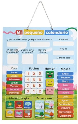 chuckle Calendario Magnético Infantil en Español - Pizarra Plegable (40x32 cm) con Fecha, Clima y Emociones para Rutinas y Aprendizaje (4-10 Años)