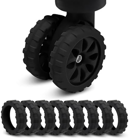 Elegance-go Cubre Ruedas de Maleta,8 Piezas Maleta Silenciosa Pies Cubre Ruedas Protección de Las Ruedas de Equipaje Cubiertas para pies de Equipaje para la Mayoría de Maletas