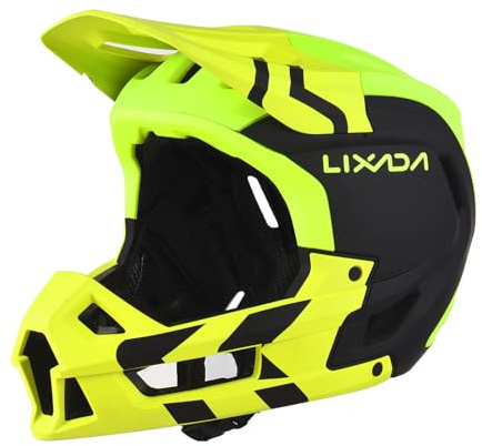 Lixada Casque intégral pour Adulte, Casque de vélo de Montagne, Casque de Course, Casque de Descente, Casque de VTT léger ventilé pour Homme et Femme 61-62 cm/59-60 cm