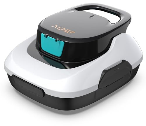 AIPER Poolroboter, Kabelloser Poolsauger Akku, 90 Minuten Reinigungszeit, Automatische Reinigung mit Selbsteinparkfunktion, Kompakter und Leichter Poolreiniger für Oberirdische Pools (Generalüberholt)