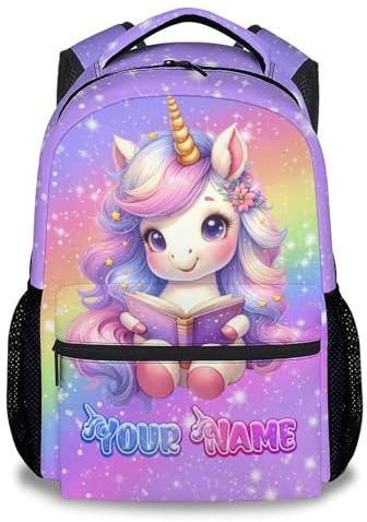 GiftoFLUX Personalized Girls Backpack, Backpacks for Kids, Cute Children's Bookbag for School