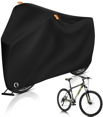 Bike Cover for 1-2 Bikes, Nylon Waterproof Bicycle Cover Anti Dust Rain UV Protection for Mountain Bike/Road Bike with Lock-holes