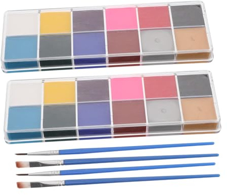 CATIEBYE Body Paint Colors Water Soluble Face Painting Clown Makeup Kit for Boys and Girls Travel Watercolor Palette for Face Body Paint Performances
