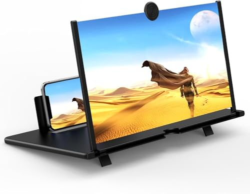 AiMeiteng Bildschirmlupe für Handy 18 Zoll, HD Handy bildschirmlupe, Anti-blaulicht 3D Handy vergrößerungs Bildschirm für das Ansehen von Filmvideos(Schwarz)