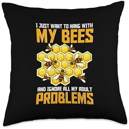 Beekeeper Design for Honey Bees Lover - with My Bees Throw Pillow