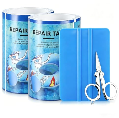 Kit de reparación para piscinas Parches autoadhesivos para piscinas Parches subacuáticos para piscinas, flotadores, colchones de agua, botes inflables y tiendas de campaña (7,5 x 50 cm, 2 unidades)