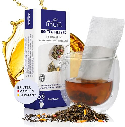 Finum Lot de 100 filtres à thé pour 2 tasses Taille XS 100 x 130 mm