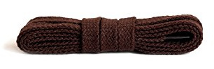 Kaps Lacci piatti, lacci in cotone 100% durevoli di alta qualità, realizzati in Europa, 1 paio, molti colori e lunghezze (120 cm - da 6 a 8 paia di occhielli / 79 - marrone scuro)