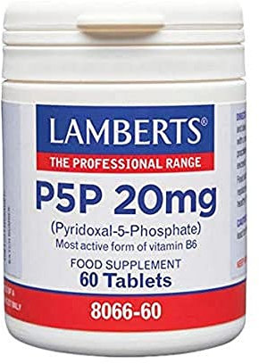 Lamberts P5P 20mg – Active Form of Vitamin B6 – High Strength – 60 Vegan Tablets