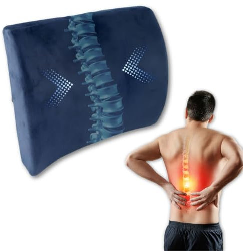 Mobiclinic, Cojín Lumbar, Soporte para Silla de Ruedas, Coche, Oficina o casa, Correa Ajustable al Asiento, Espuma viscoelástica, Alivio la Zona