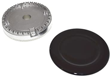 Ufixt Universal Gas Hob Burner Set | 100mm Large Burner Cap and Base Kit | Durable Heat Resistant Metal | compatible with Beko and Belling