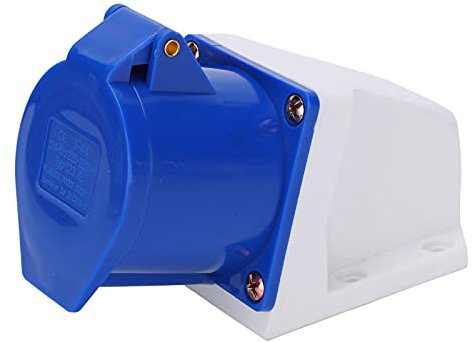 Industrial Power Socket, 3 Pin 1 Phase IP44 Waterproof Connector Socket, Explosion-Proof Open Installation Industrial Plug & Socket, 32A 220 to 250V
