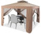 GIANTEX Cenador con Techo Gazebo Pabellón Exterior 3 x 3 m, con Estructura de Acero y 4 Cortinas Laterales, Ventilación y Anti-Mosquitos, para Terrazas, Céspedes, Balcones (Marrón)