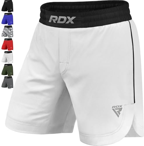 RDX MMA Shorts for Training and Kick Boxing, Trunks for Bodybuilding Cage Fighting Muay Thai BJJ Grappling and Combat Sports, Adult & Kids Workout Clothing Inner Pocket and Drawstring for Martial Arts