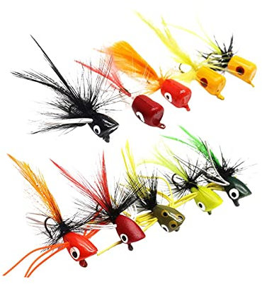 Ronyme 10x Fliegenfischen Angelköder Sortiment Metall Köder Fliegenfischen für Bluegill Sunfish Forelle Barsch
