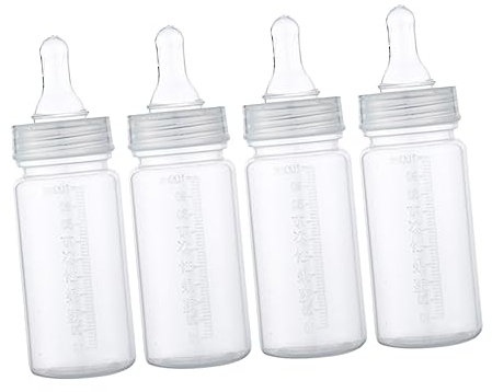 GREENADSCAPE 4er Set Einweg Babyflaschen Für Neugeborene Mit 100ml Transparente Kunststoffflasche Für Babys Von 0 3 Monaten Praktische Nuckelflasche Für Milch Und äuglingsnahrung