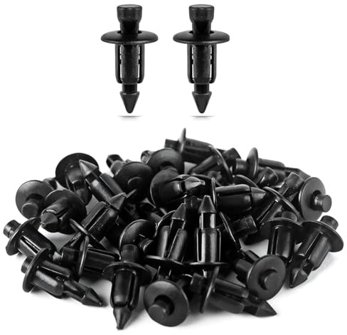 AEKZOX 50 Pezzi Rivetti in Plastica 6mm Clip di Fissaggio Universali per Carrozzeria, Pannelli, Auto, Moto, Carenature