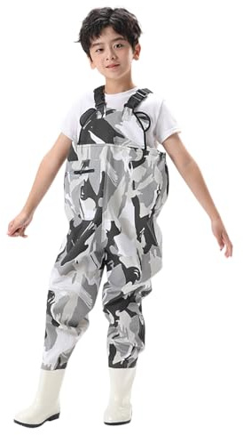 Kids Waders Fishing Waders Kids Chest Wader Waterproof Youth Waist With Boots Fishing Hunting Overalls Wader Fishings With A Pocket For Toddler Children Boys Girls