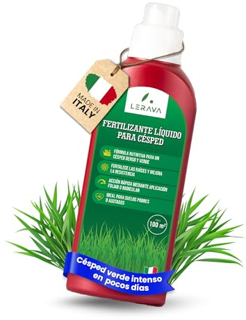 LERAVA® Concime Liquido Prato (700ml) – Nutre, Rinforza e Colora – Aumenta Densità, Resistenza e Radici – Ideale per Tappeto Erboso Stressato o Povero – Uso Fogliare e Radicale