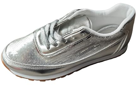 Scarpe con Paillettes Scarpe da Ginnastica Donna Decorative Invernali Calzature Glitter Sneakers Shoes for Women Rosse Platform Bianche Leopardate Brillanti Rialzo Eleganti 43 Sportive Glitterate