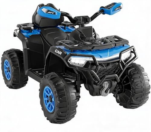 12V Kids Electric Ride-on Quad Bike, Parent Remote Control, Dual Motors | Spring Suspension, Music, Wireless, USB, LED Lights, Safety, Early Learning ATV for 3+ Years Boys & Girls, White