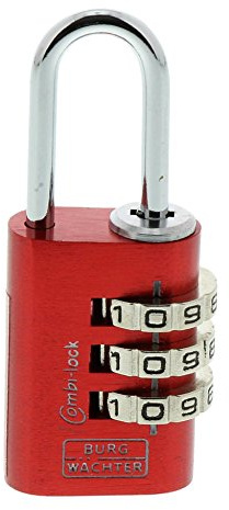 Burg-Wächter Verstellbares Zahlenschloss, 3, 2 mm Bügelstärke, 3 Zahlenrollen, Combi Lock 88 20 Fun SB