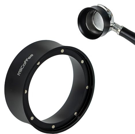 Magnetischer Dosiertrichter von MiiCoffee, 58 mm – Dosierring für Espresso und Kaffee – eloxiertes Aluminium mit 9 magnetisierten Stahlstäben, kompatibel mit 58 mm Siebträger (hoch 28 mm)