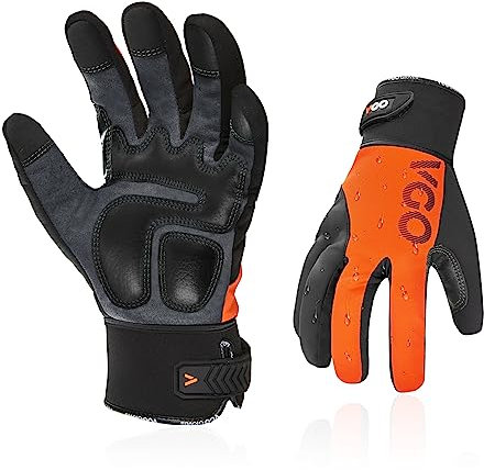 Vgo... 1 Paar Arbeitshandschuhe Herren,Mechanikerhandschuhe Männer,Anti-Vibrationshandschuhe für Elektrowerkzeuge (SL8777)