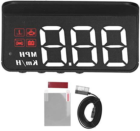 Multifunktions Bil HUD Head Up Display Mätare, OBD2 HUD Head Up Display Vindrute Mätare Larm Trötthet Körpåminnelseverktyg