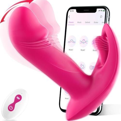 Wearable Vibrator Sex Toys Adult Toys, Vibrators Sex Toy with 9 Wiggling & 9 Vibrating Modes, APP & Remote Control Vibrator Hollow Design Sexy Citoris G-Spot Vibrater Sex Toys4Couples Men & Women